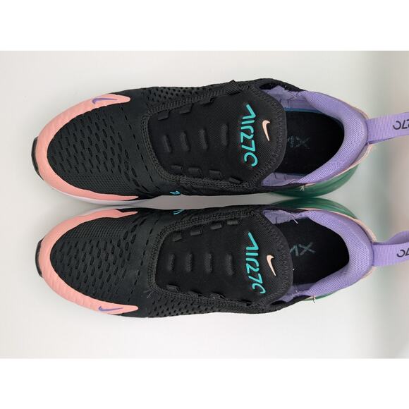 Nike Air Max 270 Women’s Black/Peach/Teal Running Sneakers - No Laces - Picture 4 of 4